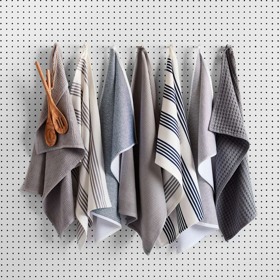 Kitchen Linens * | New Textured Terry Alloy Grey Dish Towels, Set Of 2