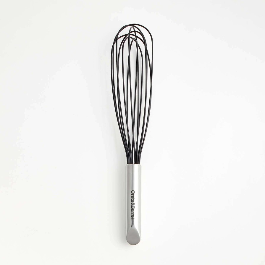 Kitchen Tools & Accessories * | Official Crate & Barrel Black Silicone And Stainless Steel 12 Whisk