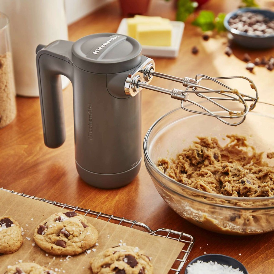 Appliances & Electrics * | Official Kitchenaid Grey Cordless Hand Mixer