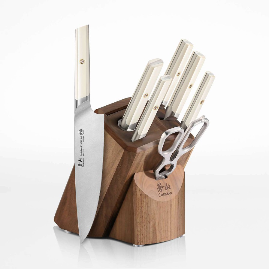 Cutlery * | Sells Cheap Cangshan Everest White 8-Piece Knife Block Set