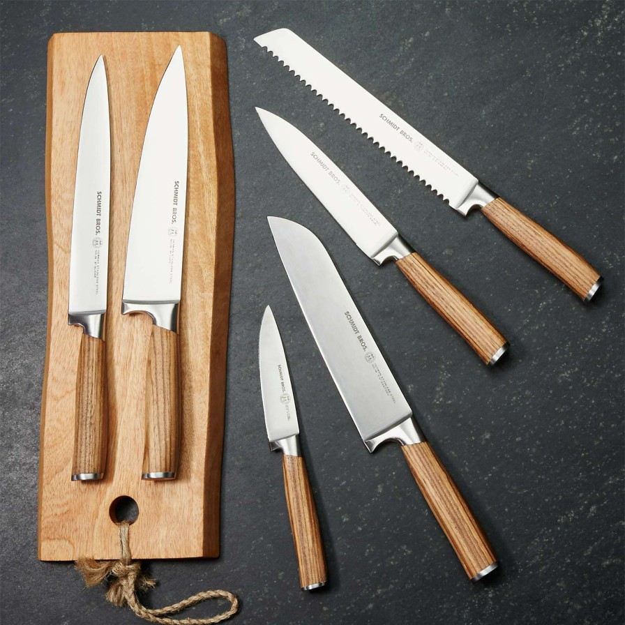 Cutlery * | Sells Cheap Schmidt Brothers 7-Piece Zebra Wood Knife Block Set