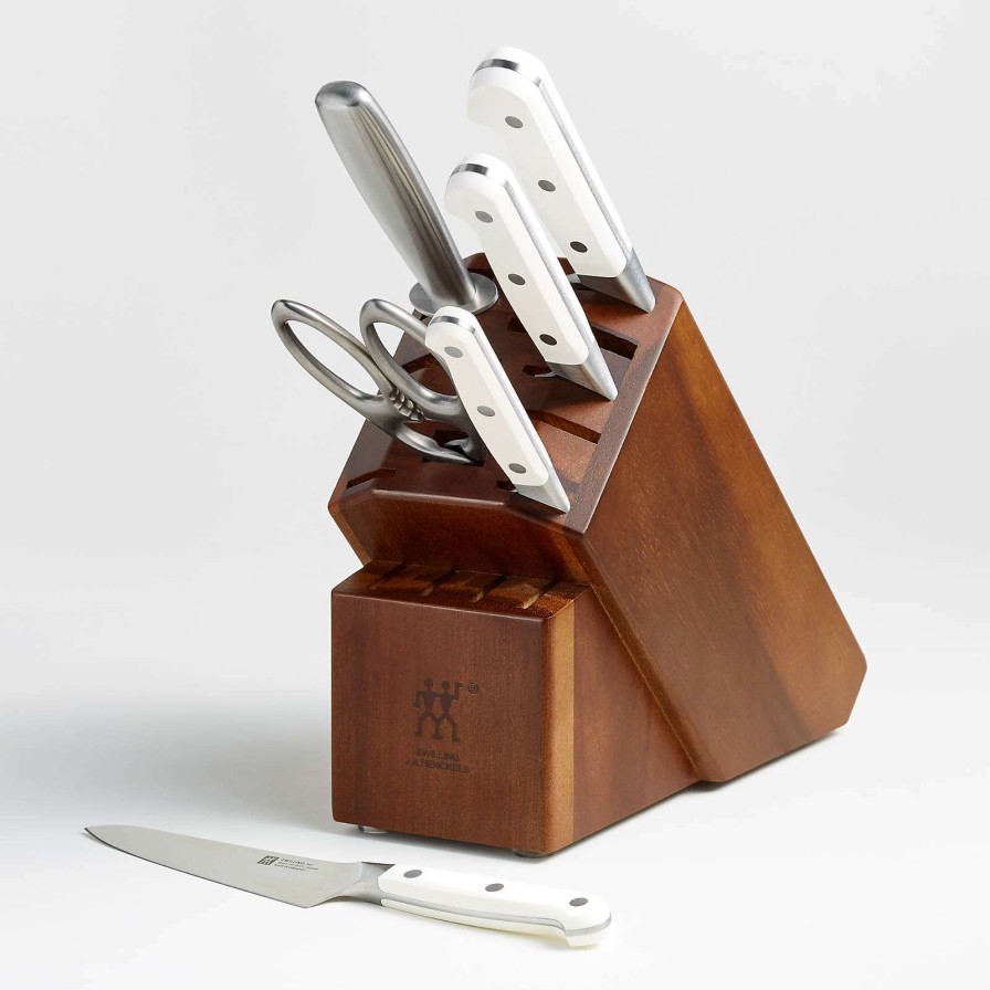 Cutlery * | Good Quality Zwilling Pro Le Blanc 7-Piece Acacia Knife Block Set