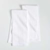 Kitchen Linens * | Outlet Oversized Waffle White Dish Towels, Set Of 2