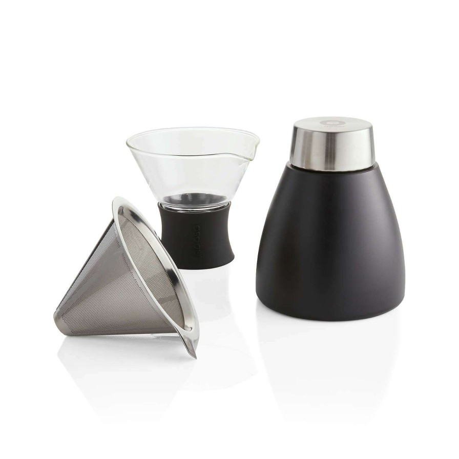 Coffee & Espresso & Tea * | Sells Cheap Asobu Black Pour-Over Insulated Coffee Maker