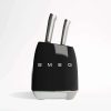 Cutlery * | Official Smeg Black 7-Piece Knife Block Set