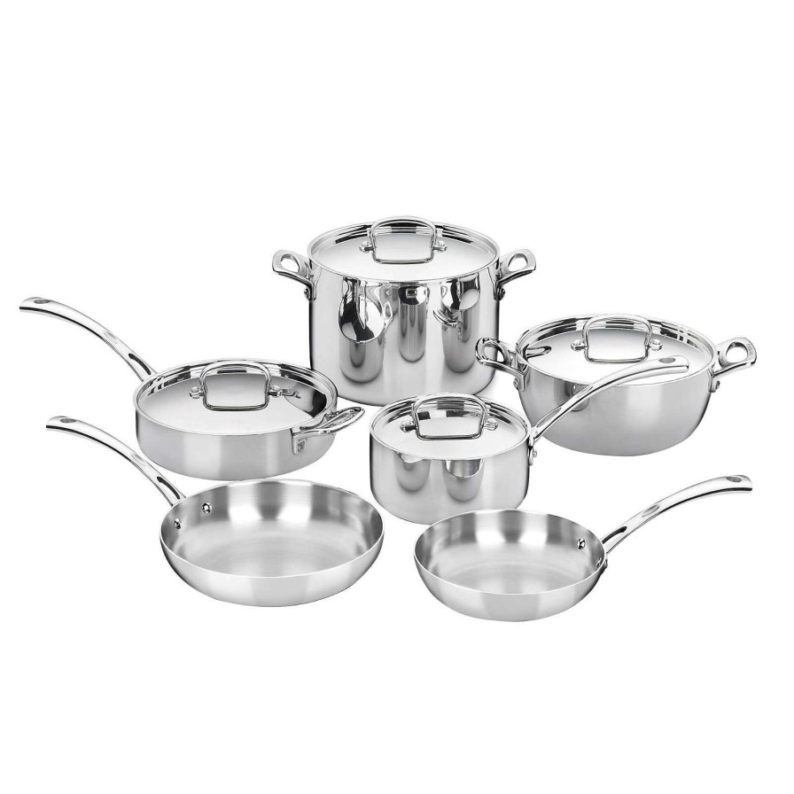 Cookware * | Outlet Cuisinart French Classic 10-Piece Tri-Ply Stainless Steel Cookware Set