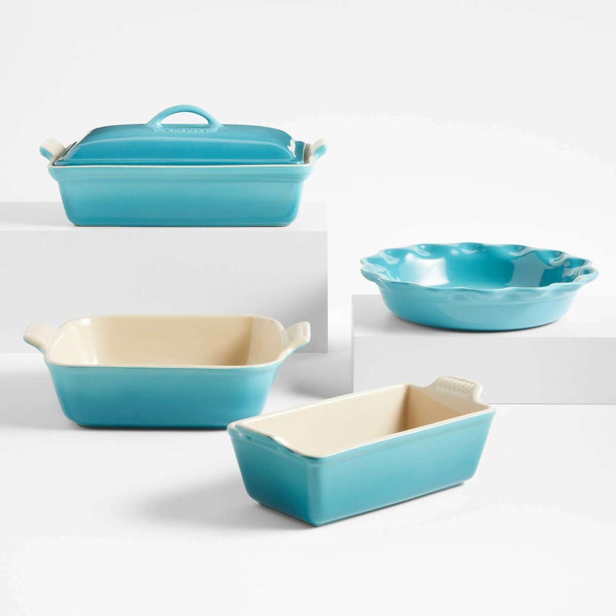 Bakeware * | New Le Creuset 5-Piece Caribbean Blue Ceramic Bakeware Set