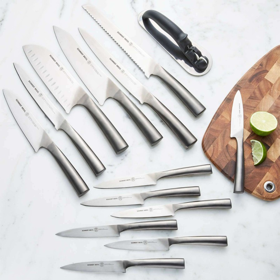 Cutlery * | Outlet Schmidt Brothers Acacia Shiplap 15-Piece Knife Block Set