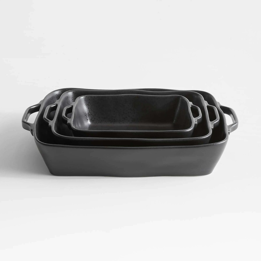 Bakeware * | Online Marin Matte Black Ceramic Baking Dishes, Set Of 3