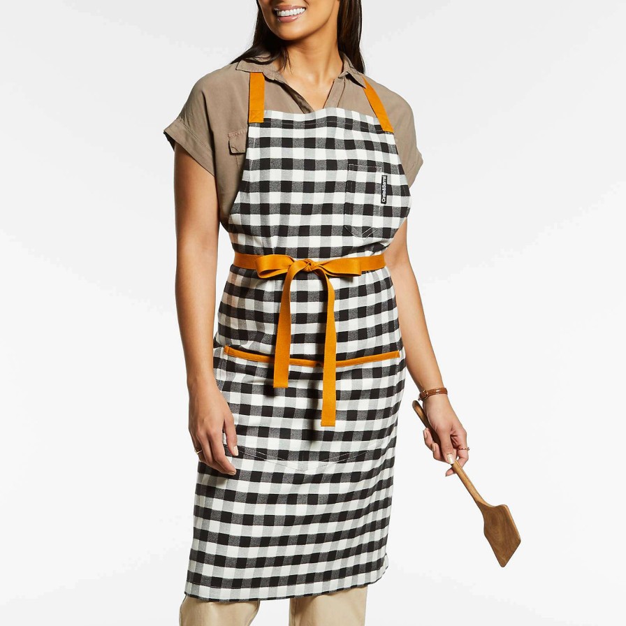 Kitchen Linens * | Official Buffalo Check Black Cooking Apron