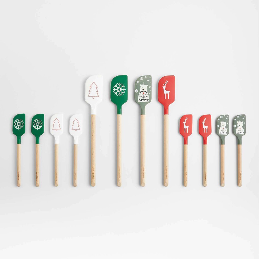 Kitchen Tools & Accessories * | Online Green Snowflake Mini Spatulas, Set Of 2