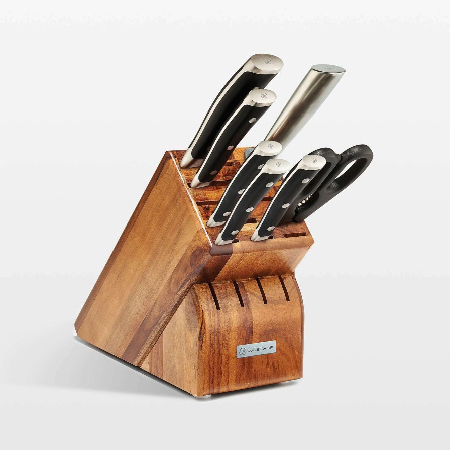 Cutlery * | Good Quality Wusthof Classic Ikon 8-Piece Acacia Knife Block Set