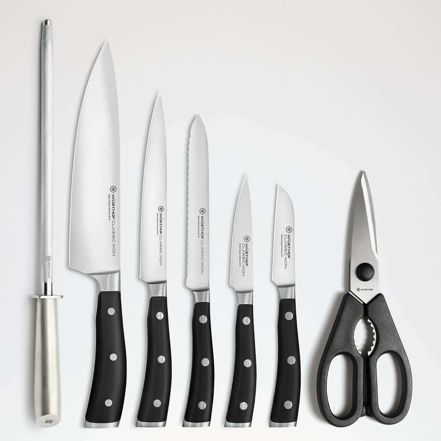 Cutlery * | Good Quality Wusthof Classic Ikon 8-Piece Acacia Knife Block Set