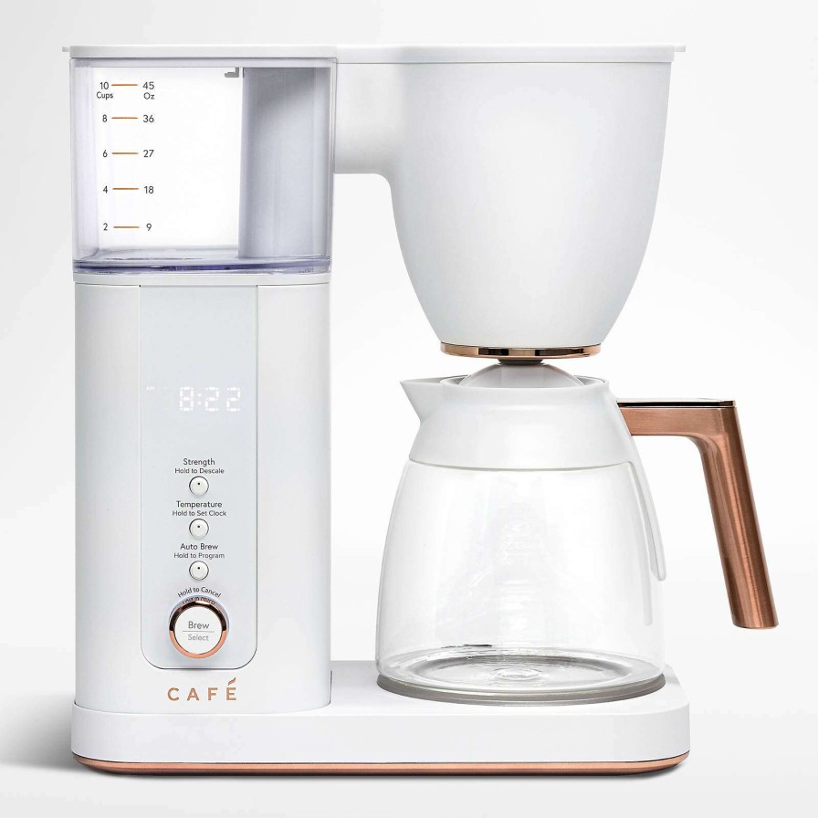 Coffee & Espresso & Tea * | With Discount Cafe Matte White 10-Cup Drip Coffee Maker With Glass Carafe