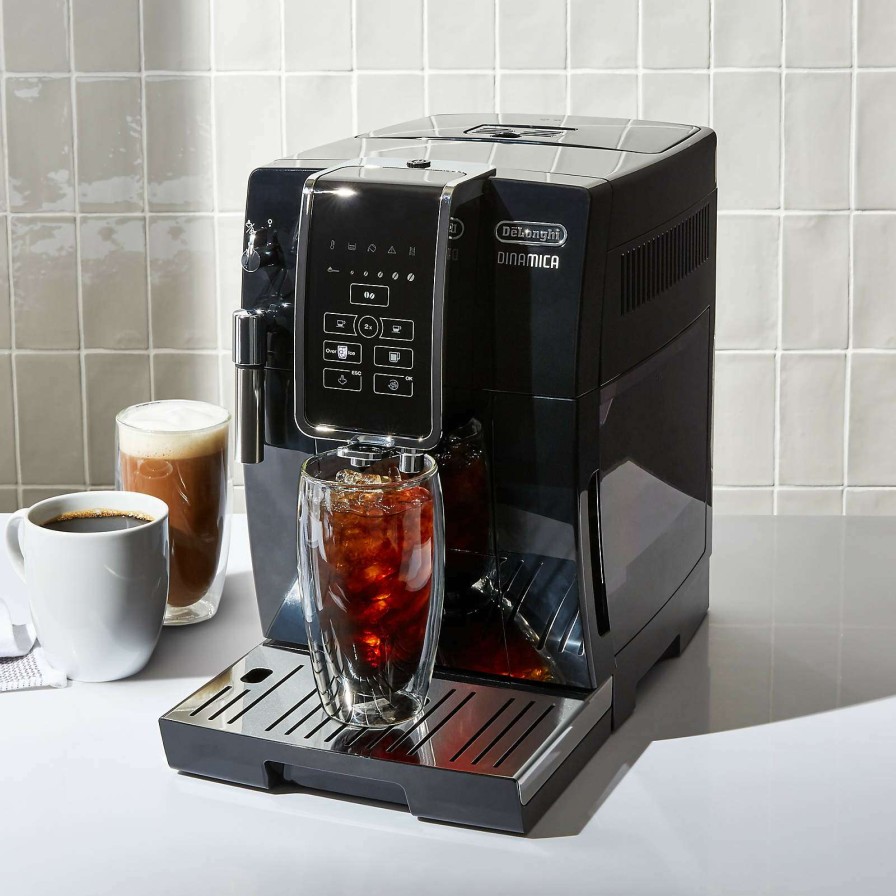 Coffee & Espresso & Tea * | Excellent Quality De'Longhi Black Dinamica Espresso Machine With Iced Coffee And Manual Milk Frother