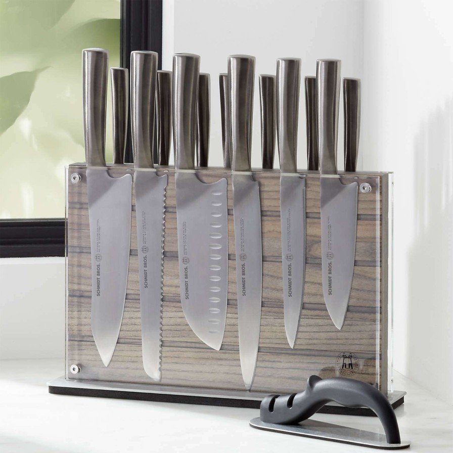 Cutlery * | Cheap Online Schmidt Brothers Grey Shiplap 15-Piece Knife Set