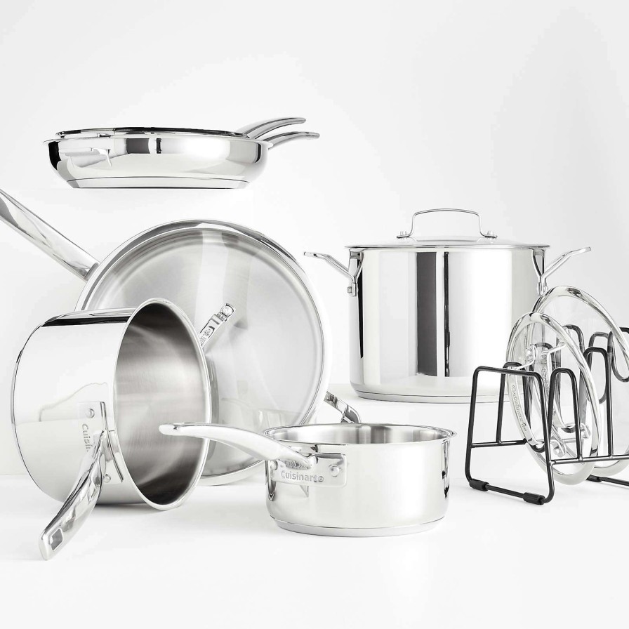 Cookware * | Latest Cuisinart Smartnest 11-Piece Stainless Steel Cookware Set