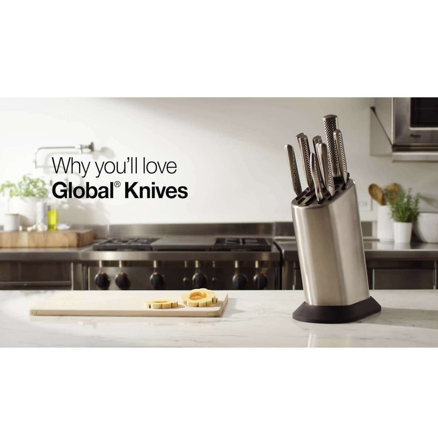 Cutlery * | Best-Selling Global Teikoku 5-Piece Wood Knife Block Set