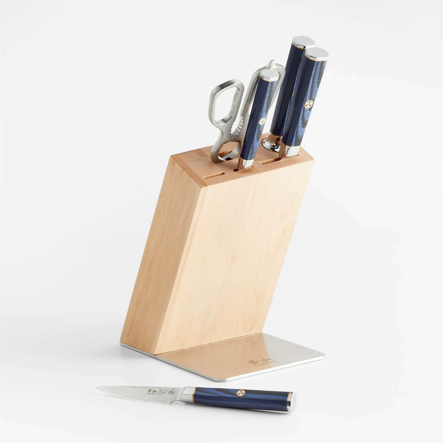 Cutlery * | Sells Cheap Cangshan Kita Blue 6-Piece Hua Knife Block Set