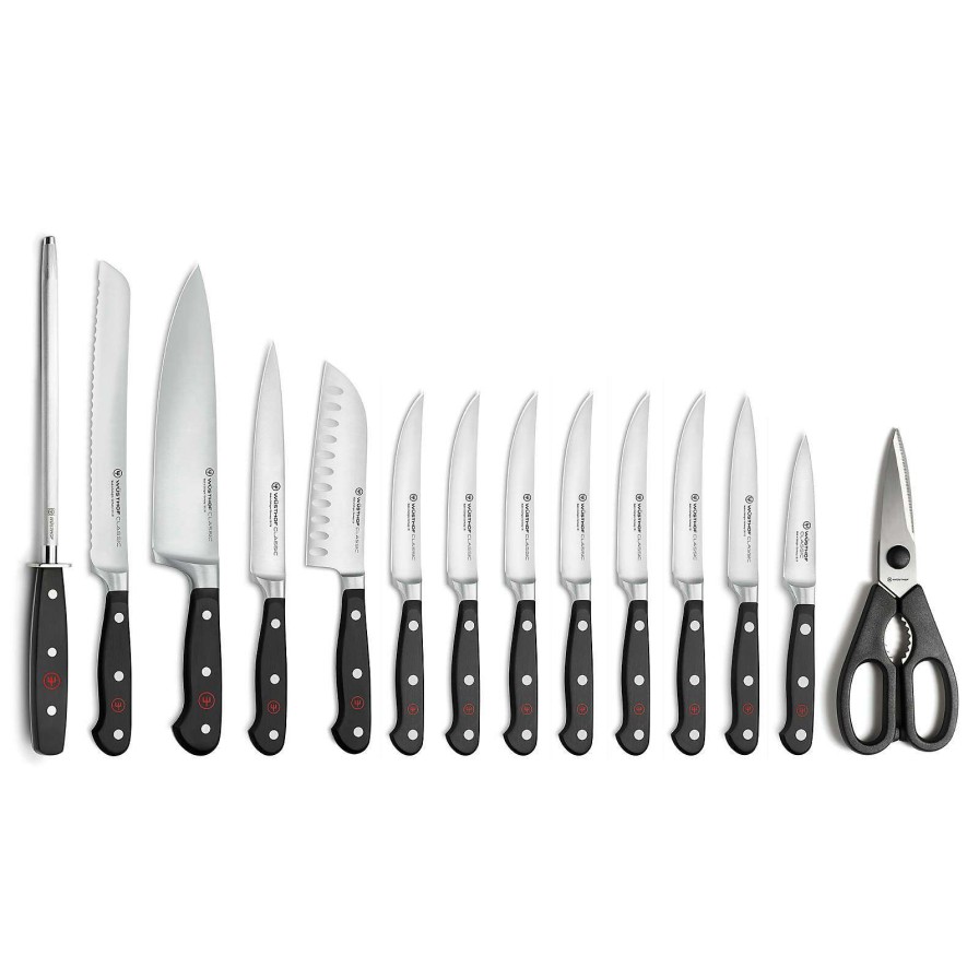 Cutlery * | New Wusthof Classic 15-Piece Acacia Knife Block Set