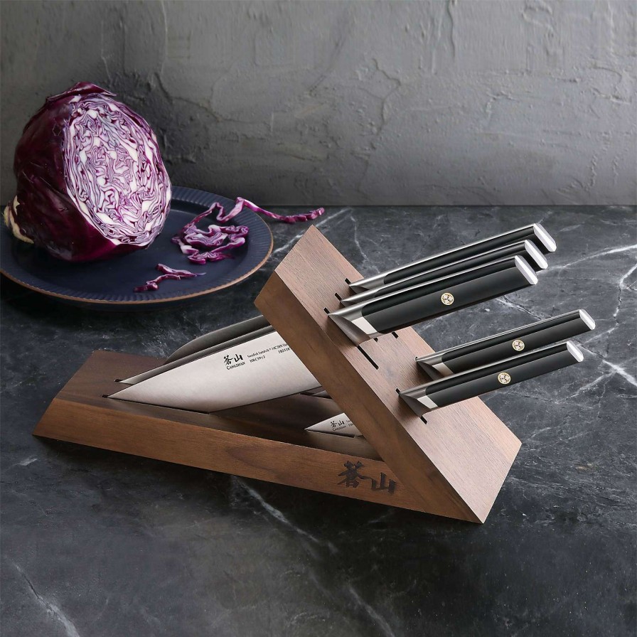 Cutlery * | Best-Selling Cangshan Everest Black 6-Piece Tai Knife Block Set