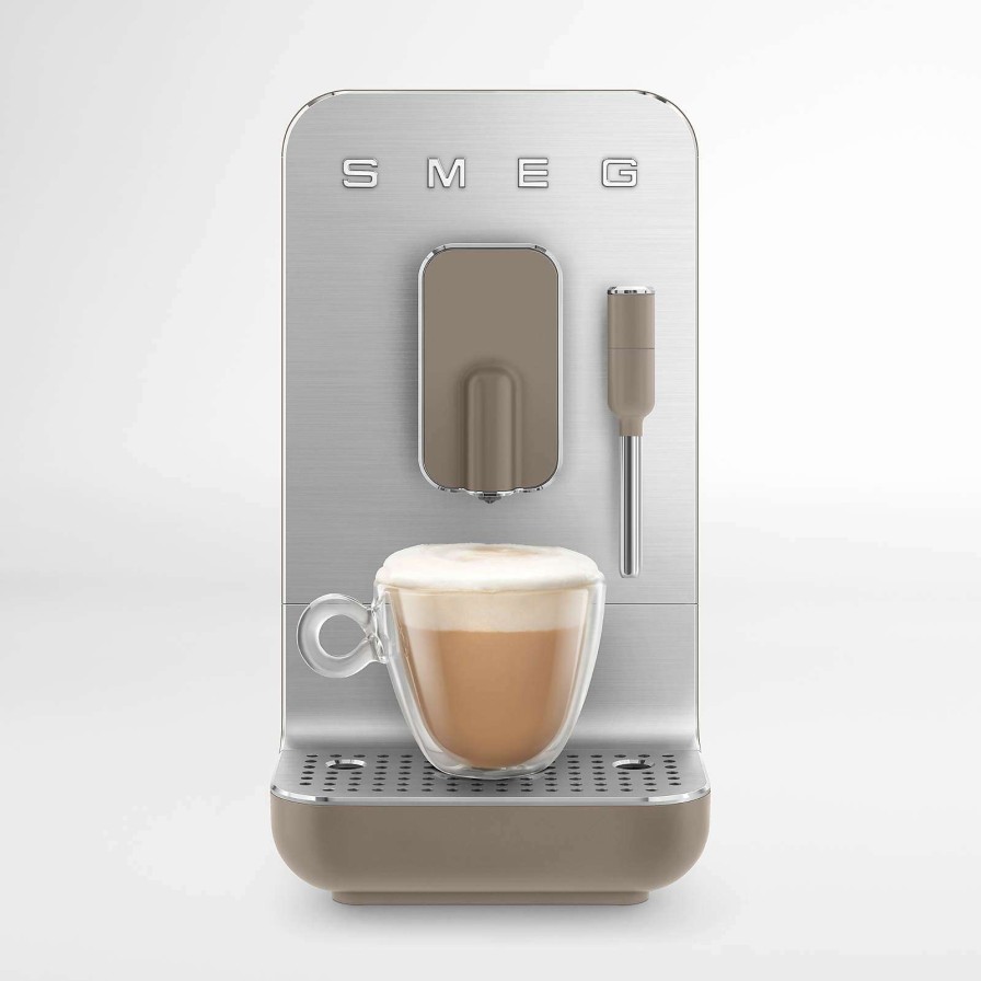 Coffee & Espresso & Tea * | Cheap Online Smeg Taupe Automatic Coffee And Espresso Machine With Milk Frother