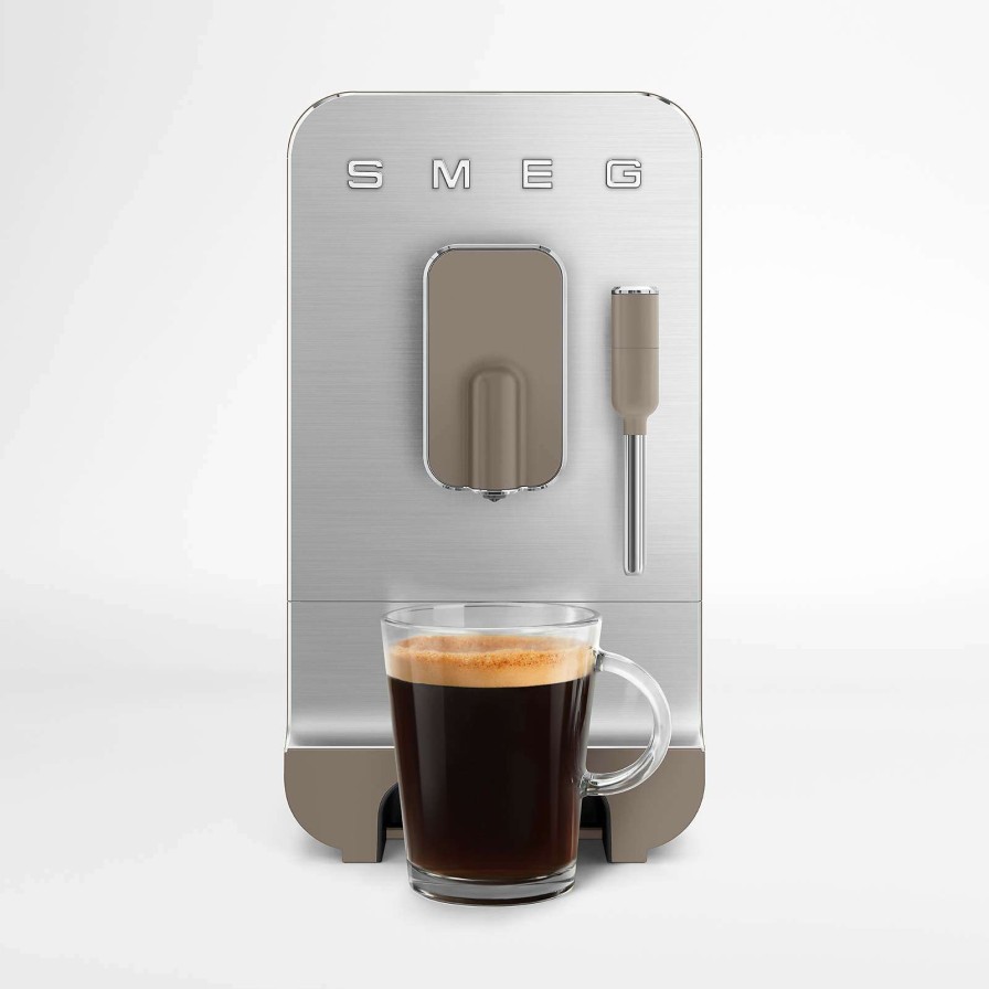 Coffee & Espresso & Tea * | Cheap Online Smeg Taupe Automatic Coffee And Espresso Machine With Milk Frother