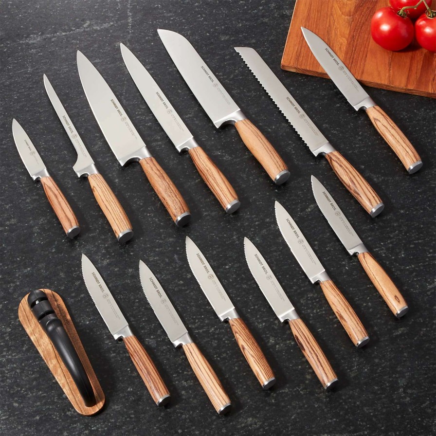 Cutlery * | Outlet Schmidt Brothers 15-Piece Zebra Wood Knife Block Set