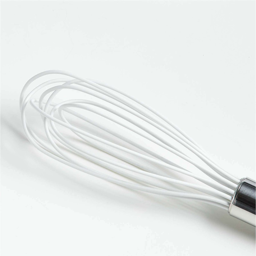 Kitchen Tools & Accessories * | Online Sale Crate & Barrel White Silicone And Stainless Steel 8 Whisk