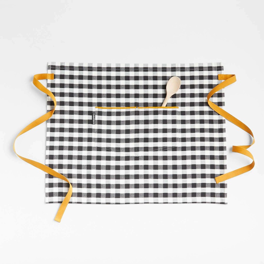 Kitchen Linens * | Latest Buffalo Check Black Waist Apron