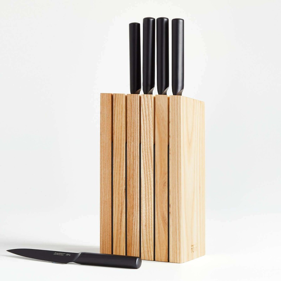 Cutlery * | Sells Cheap Berghoff Ron 6-Piece Black Starter Knife Block Set