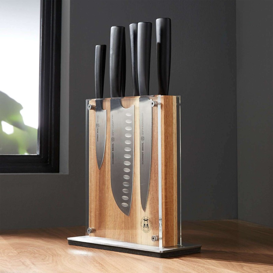 Cutlery * | Sells Cheap Schmidt Brothers 7-Piece Carbon 6 Knife Block Set