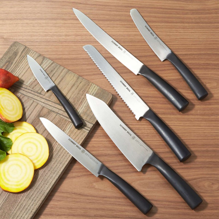 Cutlery * | Sells Cheap Schmidt Brothers 7-Piece Carbon 6 Knife Block Set